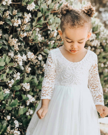 Swan White Flower Girl Lace Dress - Special Occasion Wear Arabella & Rose Swan White Flower Girl Lace Dress - Special Occasion Wear Arabella & Rose