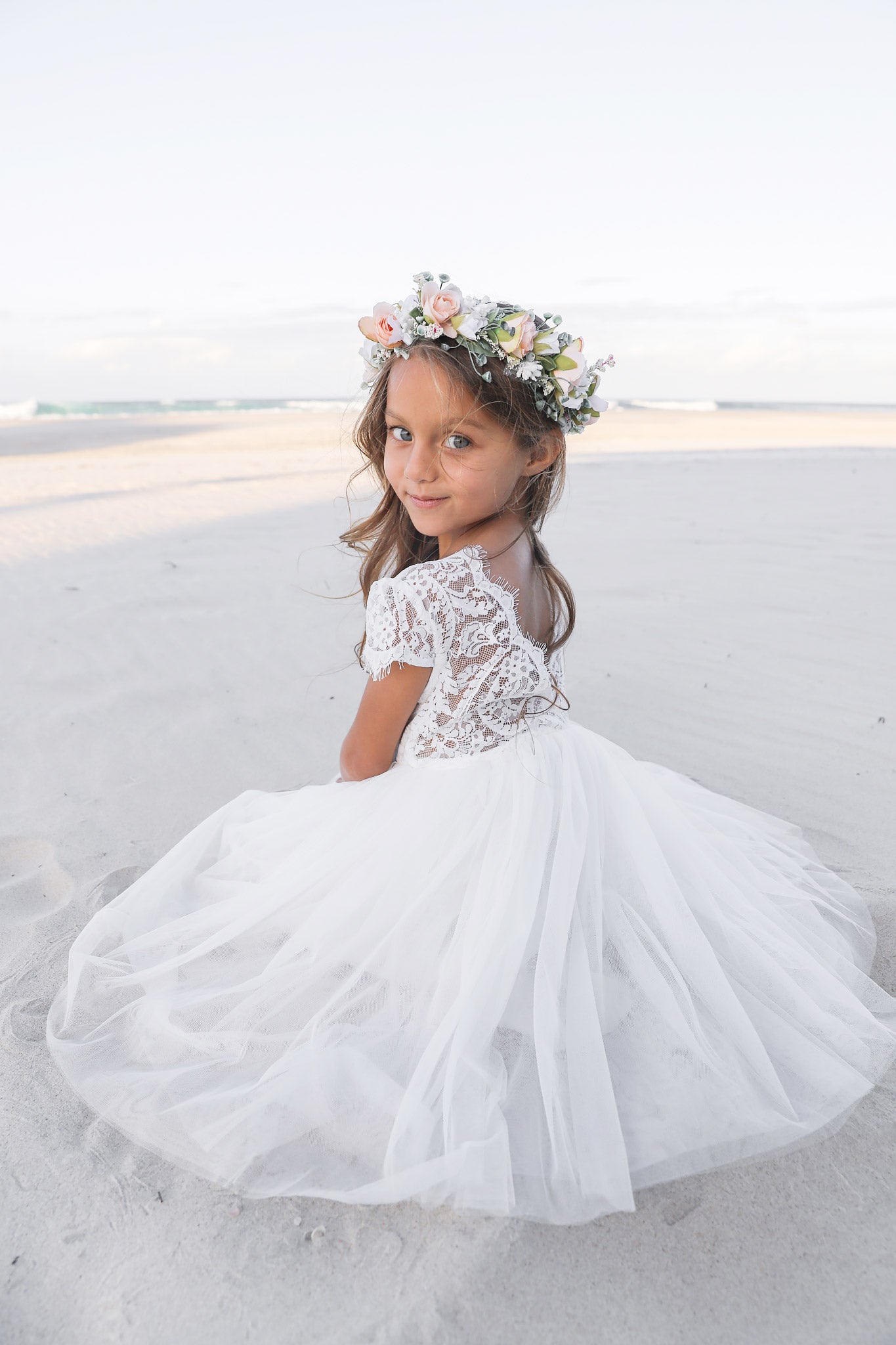 White Flora Flower Girl Dress Special Occasion Dresses
