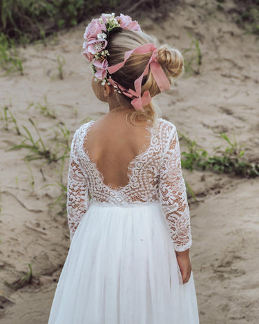 swan white flower girl lace dress product info and reviews White Lace Flower Girl Dress: Handmade Communion Baptism Party Gown
