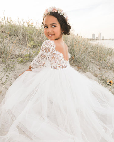 Swan White Flower Girl Lace Dress - Special Occasion Wear Arabella & Rose Swan White Flower Girl Lace Dress - Special Occasion Wear Arabella & Rose